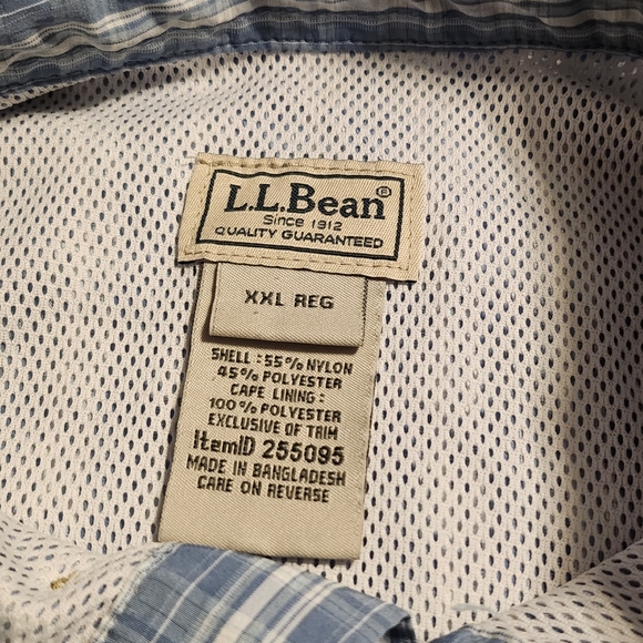 L.L.Bean Men's Tropicwear Blue Plaid Short-Sleeve Button Down Shirt XXL F41 - Picture 2 of 9